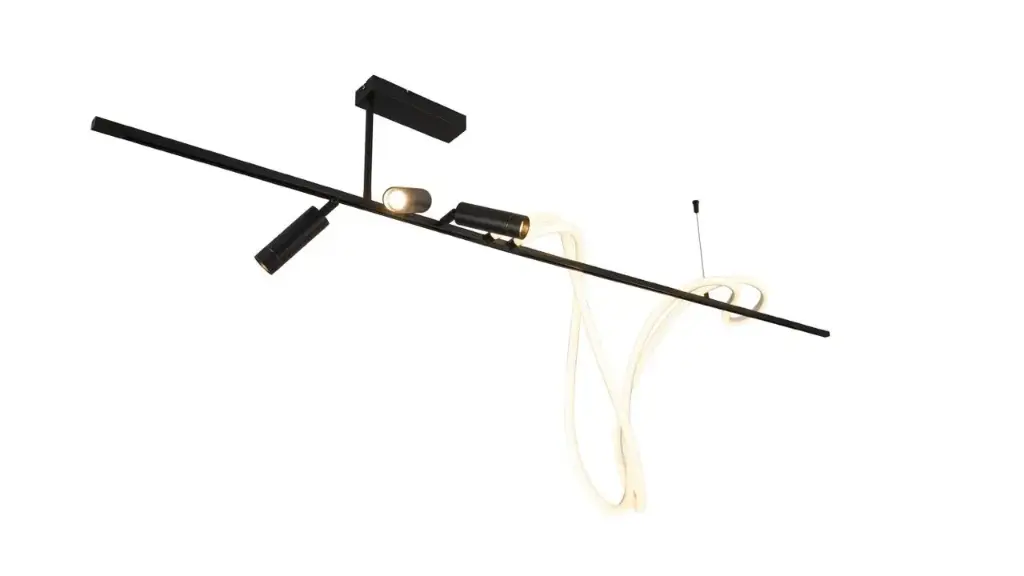 LAMPARA LED COLGANTE EN CURVA MODELO. DL1203 80W 3CCT COLOR NEGRO REF. 107-173-0080W-6500K-DL1203 MAFI