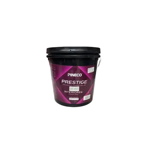 PINTURA DE CAUCHO MATE PRESTIGE INTERIOR CLASE AAA 4 GL COLOR NEGRO FUMO REF. PRS6901A4G MARCA PINECO 