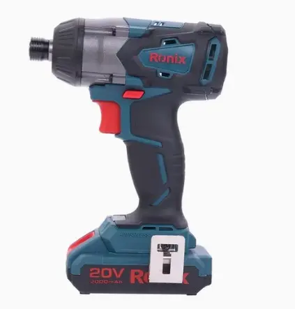 DESTORNILLADOR DE IMPACTO BRUSHLESS (SIN CARBON) 1/4" 20 V 2500 RPM 280 NM LUZ LED C/ 2 BATERIAS 2.0 AH / CARGADOR Y MALETIN REF. 8906K MARCA RONIX
