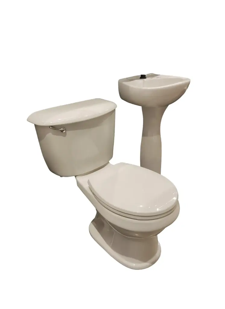 SALA DE BAÑO COLOR BLANCO WC +TANQUE S14U + LAVAMANO CON PEDESTAL (NO INCLUYE HERRAJE WC / NI TAPA ASIENTO) MARCA SANITARIOS MARACAY