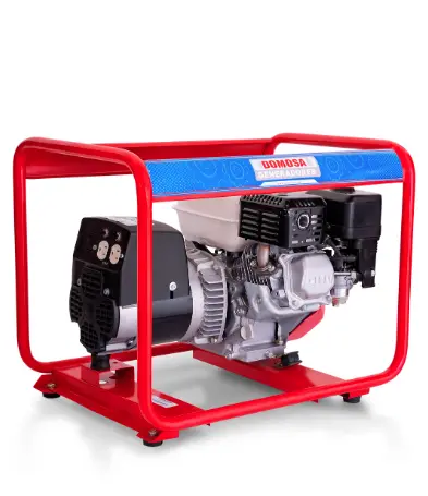 GENERADOR 2.70 KVA GASOLINA ARRANQUE MANUAL 110 V MONOFASICA MOTOR HONDA 5HP CON CHASIS REF. 46-GP-2700H MARCA DOMOSA 