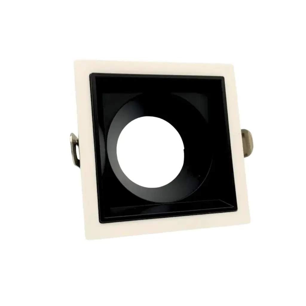 APLIQUE SPOT CUADRADO BLANCO-NEGRO PARA EMPOTRAR 1 DICROICO S/ BOM SERIE LAMBA 75MM REF. XCA25 / 924838 MARCA ILUMINAK