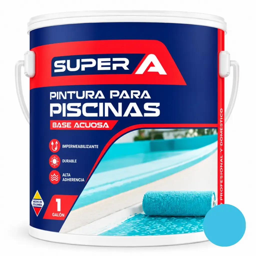 PINTURA CAUCHO BASE ACUOSA AZUL 1 GL ( PINTURA PISCINA ) REF. 101004 MARCA SUPER A 