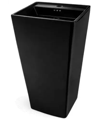 LAVAMANO DE PEDESTAL / COLUMNA CUADRADADO 40  X 40  X 84 CM COLOR NEGRO REF. LAV-1552B MARCA UNIQUE