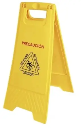 LETRERO PISO MOJADO PLEGABLE 62 X 30 CM COLOR AMARILLO COD. 63-12-047 REF. 23-10-017 / 000007 MARCA BASIC LIVING