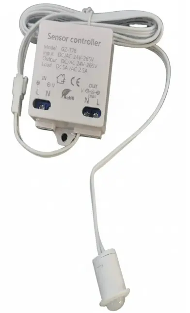 SENSOR DE MOVIMIENTO DINAMICO PARA LUCES LED 24V-265V 550W A 220V DIST. 0-03M MOD. T78-RT26 REF. SENMOV / 93090016 MARCA LUCERNA