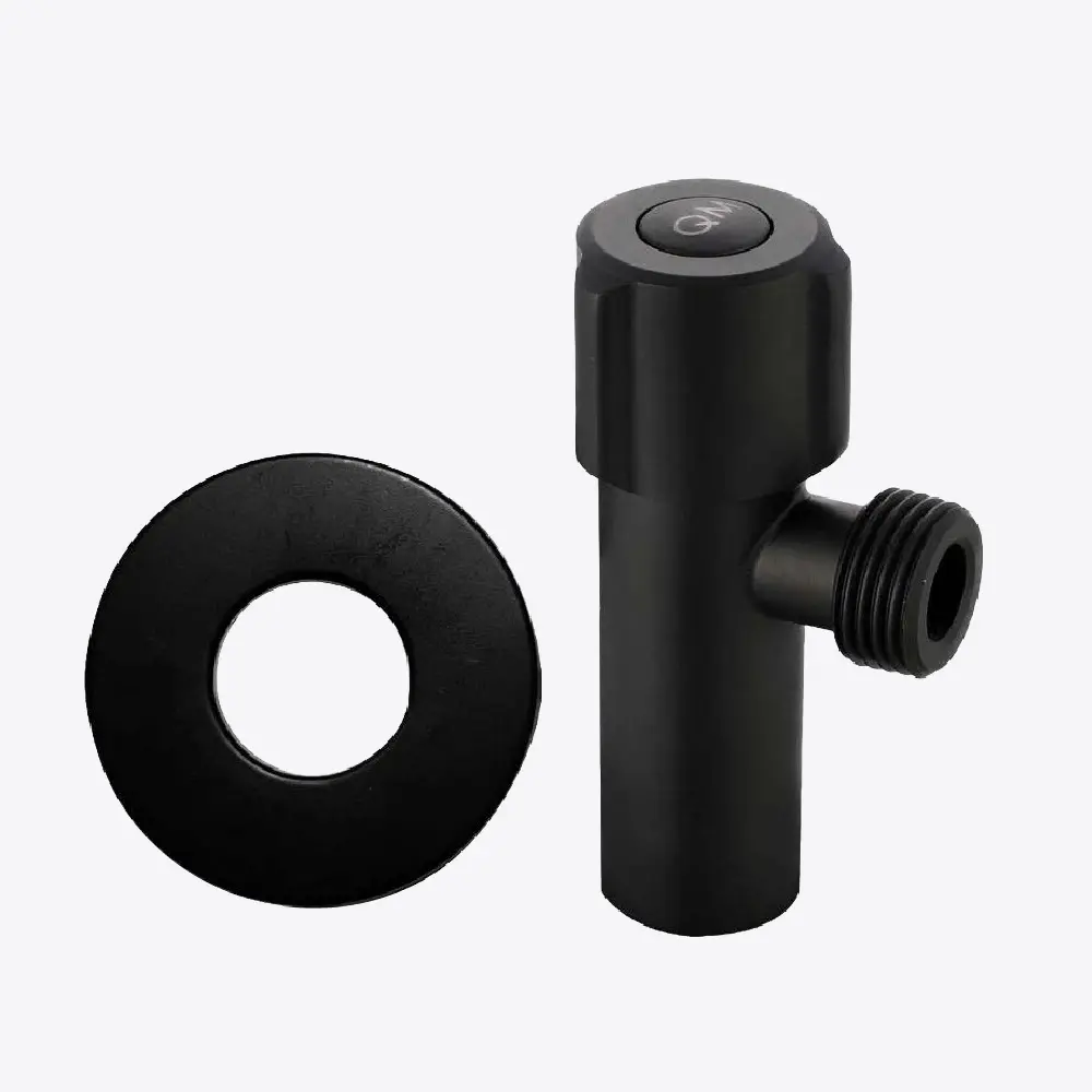 LLAVE / VALVULA DE ARRESTO 1/2" X 1/2" HEMBRA SERIE DELTA COLOR NEGRO MARCA QUALITY METAL