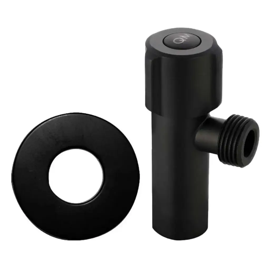 LLAVE / VALVULA DE ARRESTO 1/2" X 1/2" HEMBRA SERIE DELTA COLOR NEGRO MARCA QUALITY METAL