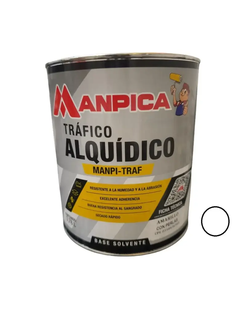 PINTURA TRAFICO ALQUIDICO SIN PERLAS 1 GL COLOR BLANCO REF. STR-150-10 MARCA MANPICA
