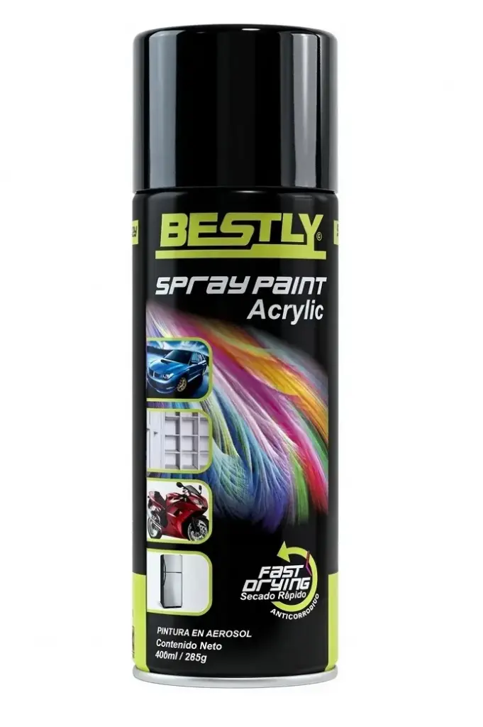 SPRAY AERESOL ESMALTE COLOR NEGRO BRILLANTE 39 DE 400 ML REF. BLY-400-39 / 968593 MARCA BESTLY