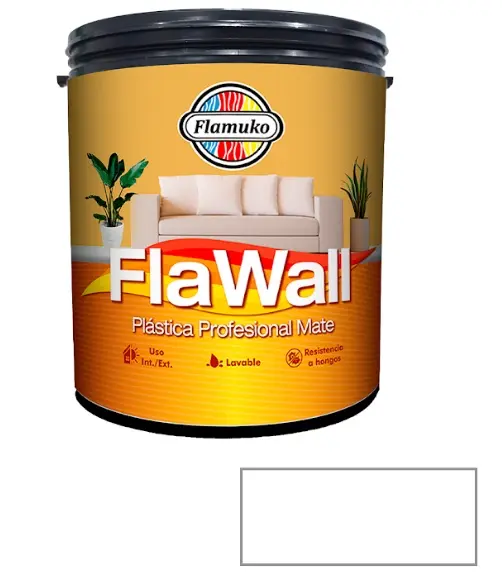 PINTURA CAUCHO FLAWALL PARA INT./EXT. CLASE "B" COLOR SUPER BLANCO  1 GL REF. FLA-70-1111 MARCA FLAMUKO