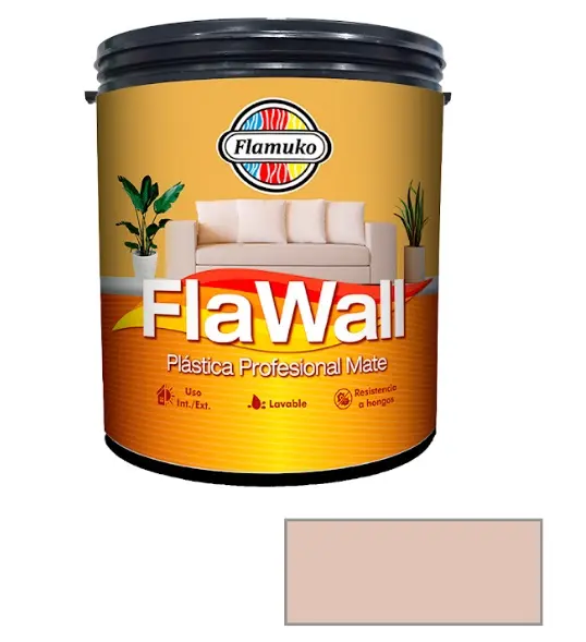 PINTURA CAUCHO FLAWALL PARA INT./EXT. CLASE "B" COLOR BEIGE SAHARA 1 GL REF. FLA-70-1122 MARCA FLAMUKO