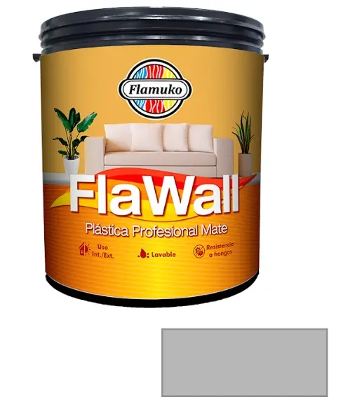 PINTURA CAUCHO FLAWALL PARA INT./EXT. CLASE "B" COLOR GRIS 1 GL REF. FLA-70-2606 MARCA FLAMUKO