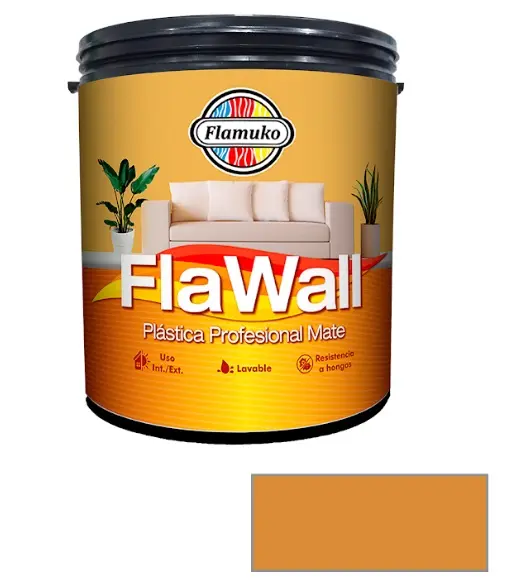 PINTURA CAUCHO FLAWALL PARA INT./EXT. CLASE "B" COLOR MOSTAZA 1 GL REF. FLA-70-1132 MARCA FLAMUKO