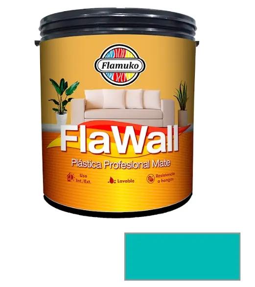PINTURA CAUCHO FLAWALL PARA INT./EXT. CLASE "B" COLOR OCEANO 1 GL REF. FLA-70-2497 MARCA FLAMUKO