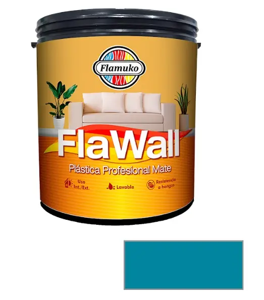 PINTURA CAUCHO FLAWALL PARA INT./EXT. CLASE "B" COLOR AZUL INDICO 1 GL REF. FLA-70-1151 MARCA FLAMUKO