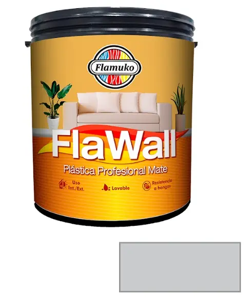 PINTURA CAUCHO FLAWALL PARA INT./EXT. CLASE "B" COLOR GRIS CLARO 1 GL REF. FLA-70-1183 MARCA FLAMUKO