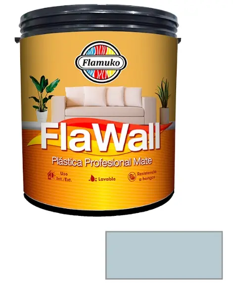 PINTURA CAUCHO FLAWALL PARA INT./EXT. CLASE "B" COLOR GRIS MAJIA 1 GL REF. FLA-70-1182 MARCA FLAMUKO