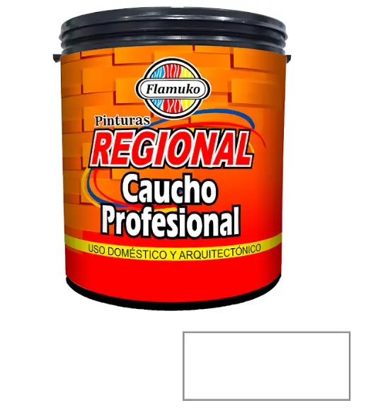 PINTURA CAUCHO REGIONAL PARA INT./EXT. CLASE "C" COLOR SUPER BLANCO 1 GL REF. REG-359-100 MARCA FLAMUKO