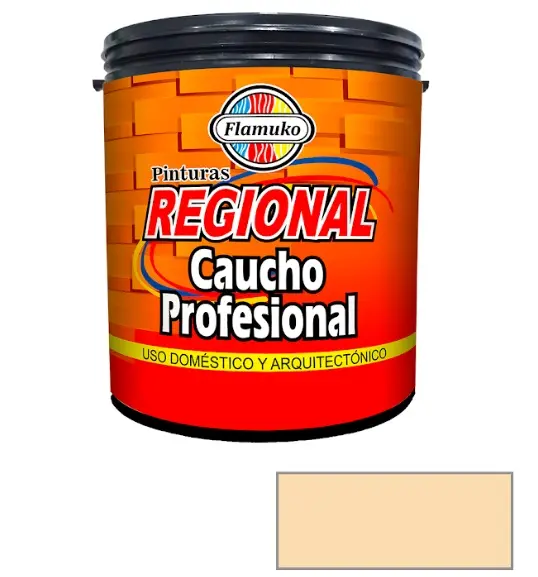 PINTURA CAUCHO REGIONAL PARA INT./EXT. CLASE "C" COLOR MARFIL SUAVE 1 GL REF. REG-359-123 MARCA FLAMUKO