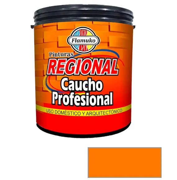 PINTURA CAUCHO REGIONAL PARA INT./EXT. CLASE "C" COLOR MANDARINA 1 GL REF. REG-359-131 MARCA FLAMUKO