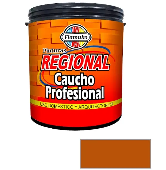 PINTURA CAUCHO REGIONAL PARA INT./EXT. CLASE "C" COLOR ROJO ADOBE 1 GL REF. REG-359-141 MARCA FLAMUKO