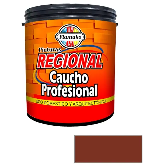 PINTURA CAUCHO REGIONAL PARA INT./EXT. CLASE "C" COLOR TERRACOTA 1 GL REF. REG-359-141 MARCA FLAMUKO