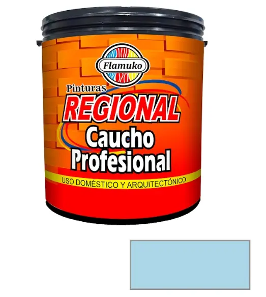 PINTURA CAUCHO REGIONAL PARA INT./EXT. CLASE "C" COLOR AZUL BOREAL 1 GL REF. REG-359-116 MARCA FLAMUKO