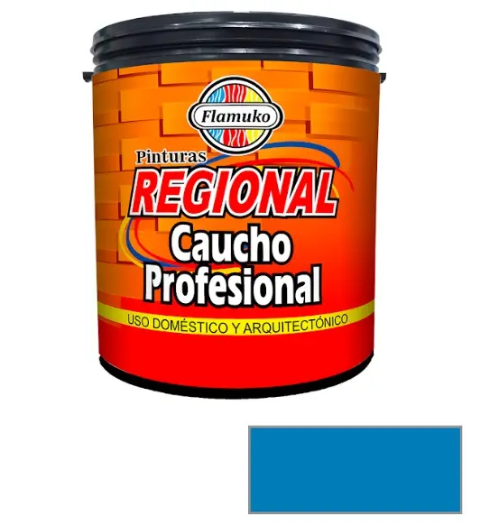 PINTURA CAUCHO REGIONAL PARA INT./EXT. CLASE "C" COLOR AZUL LIRICO 1 GL REF. REG-359-151 MARCA FLAMUKO