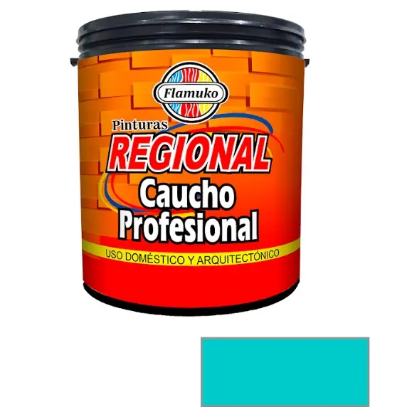 PINTURA CAUCHO REGIONAL PARA INT./EXT. CLASE "C" COLOR TURQUESA IMPERIAL 1 GL REF. REG-359-165 MARCA FLAMUKO