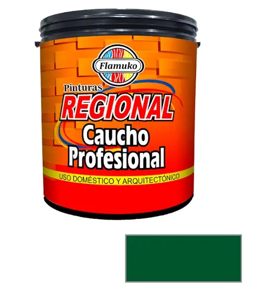 PINTURA CAUCHO REGIONAL PARA INT./EXT. CLASE "C" COLOR VERDE GALA 1 GL REF. REG-359-162 MARCA FLAMUKO