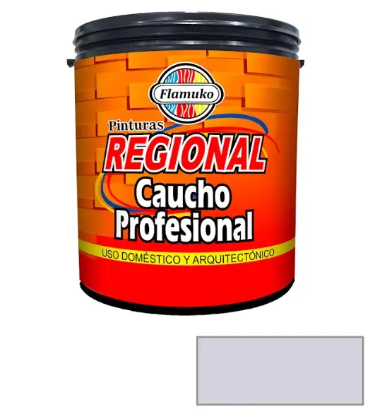 PINTURA CAUCHO REGIONAL PARA INT./EXT. CLASE "C" COLOR GRIS SUAVE 1 GL REF. REG-359-2962P MARCA FLAMUKO