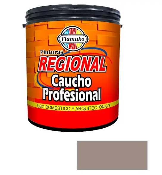 PINTURA CAUCHO REGIONAL PARA INT./EXT. CLASE "C" COLOR GRIS CONCRETO 1 GL REF. REG-359-180-1 MARCA FLAMUKO
