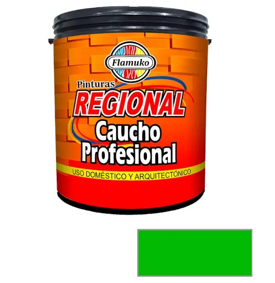 PINTURA CAUCHO REGIONAL PARA INT./EXT. CLASE "C" COLOR VERDE PISTACHO 1 GL REF. REG-359-1164 MARCA FLAMUKO