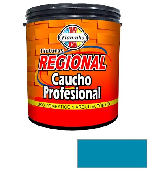 PINTURA CAUCHO REGIONAL PARA INT./EXT. CLASE "C" COLOR AQUA TURQUESA 1 GL REF. REG-359-1167 MARCA FLAMUKO