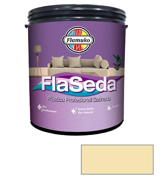 PINTURA CAUCHO FLASEDA SATINADO PARA INTERIOR CLASE "A" COLOR BEIGE TAMPICO 1 GL REF. FLA-355-0021 MARCA FLAMUKO