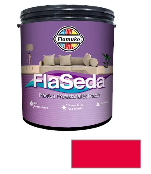 PINTURA CAUCHO FLASEDA SATINADO PARA INTERIOR CLASE "A" COLOR FUCSIA SANTA FE 1 GL REF. FLA-355-0040 MARCA FLAMUKO