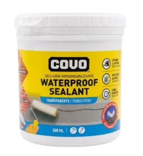 SELLADOR IMPERMEABILIZANTE 500ML TRANSPARENTE PARA CONCRETO / LADRILLO / MADERA TAPA GRIETA  REF. CV-WS500 / 13855 MARCA COVO