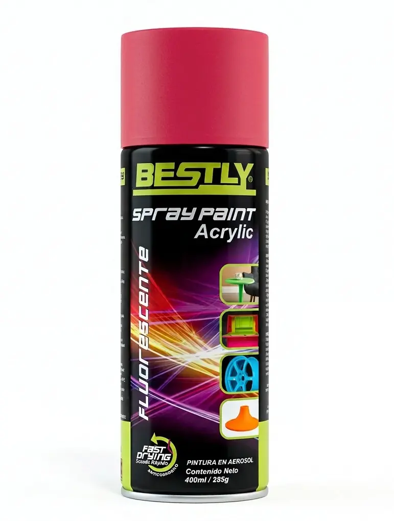 SPRAY AERESOL ESMALTE COLOR ROSADO FLUORESCENTE DE 400 ML REF. BLY-400-1002 / 258251 MARCA BESTLY