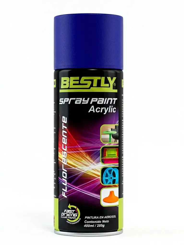 SPRAY AERESOL ESMALTE COLOR AZUL FLUORESCENTE DE 400 ML REF. BLY-400-1004 / 258304 MARCA BESTLY