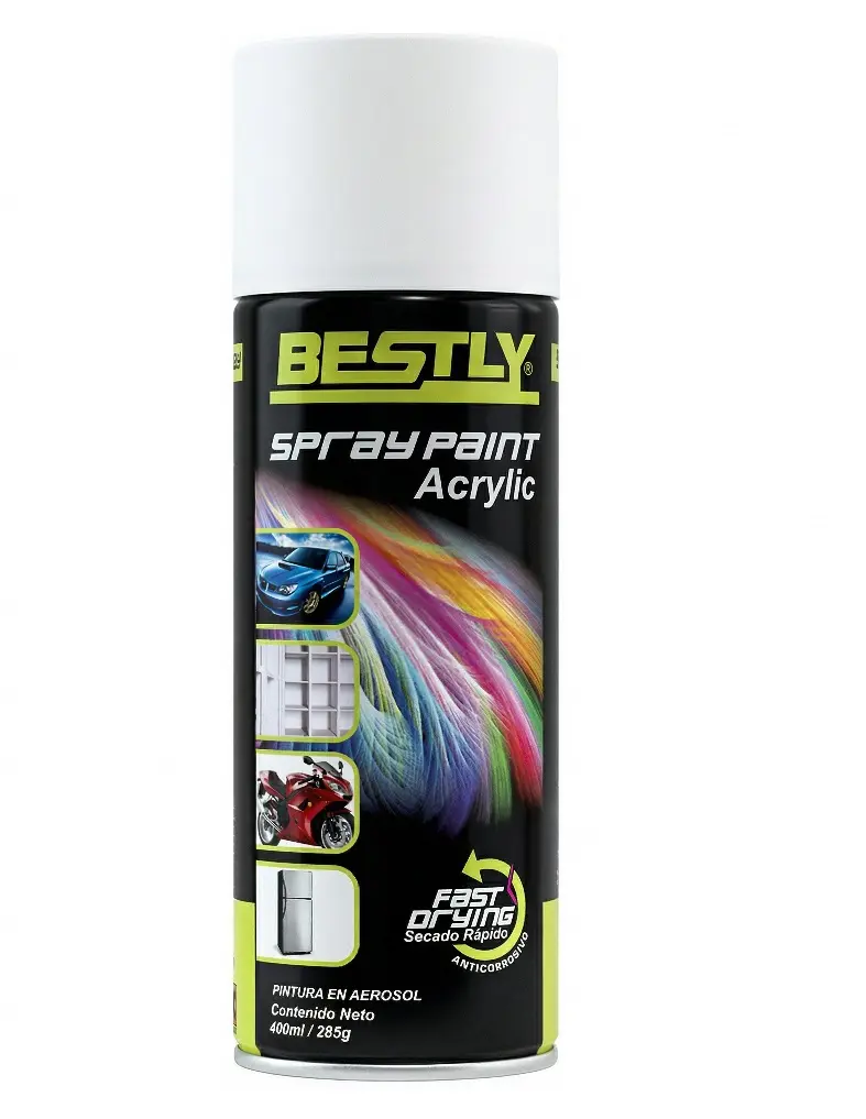 SPRAY AERESOL ESMALTE COLOR BLANCO MATE DE 400 ML REF. BLY-400-1007 / 968586 MARCA BESTLY