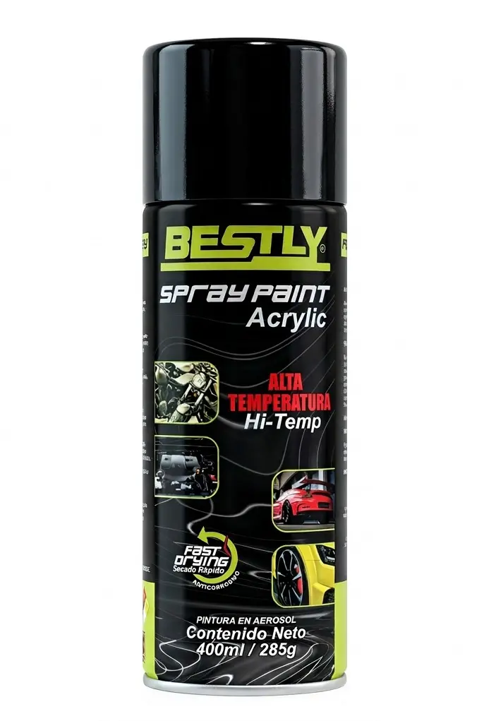 SPRAY AERESOL ESMALTE ALTA TEMPERATURA COLOR NEGRO DE 400 ML REF. BLY-400-1200 / 968746 MARCA BESTLY 