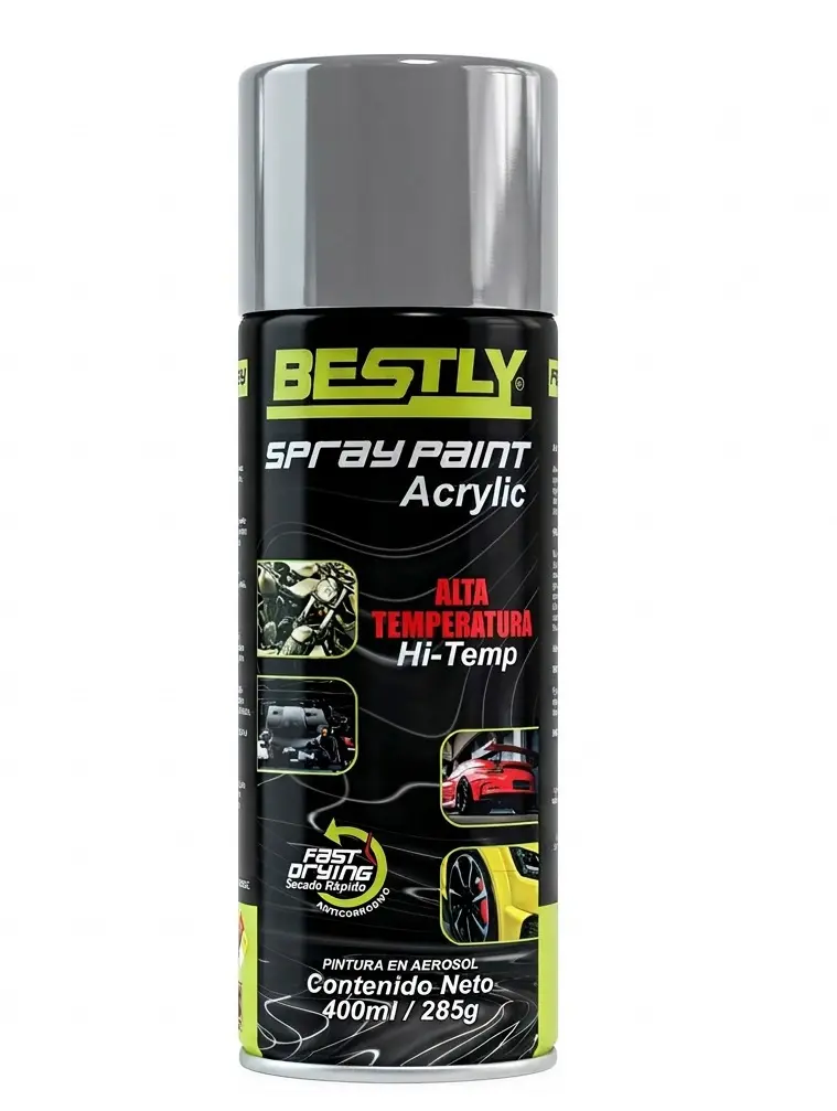 SPRAY AERESOL ESMALTE ALTA TEMPERATURA COLOR GRIS DE 400 ML REF. BLY-400-1300 / 968760 MARCA BESTLY 