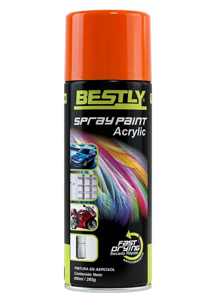 SPRAY AERESOL ESMALTE COLOR NARANJA DE 400 ML REF. BLY-400-14 /  258083 MARCA BESTLY
