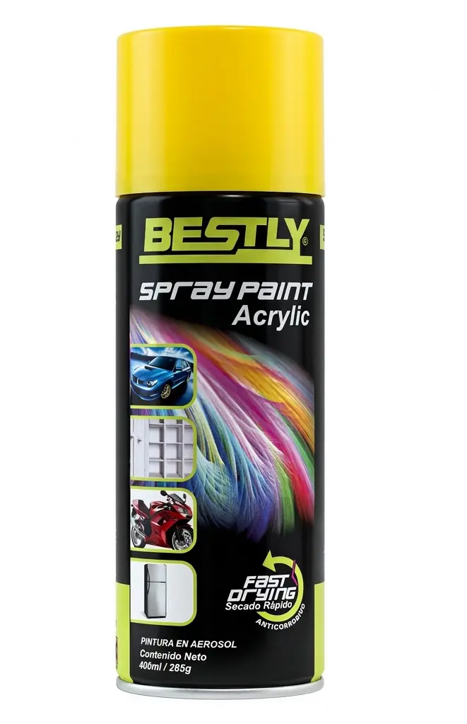 SPRAY AERESOL ESMALTE COLOR AMARILLO 41 DE 400 ML COD. 968647 REF. BLY-400-41 MARCA BESTLY