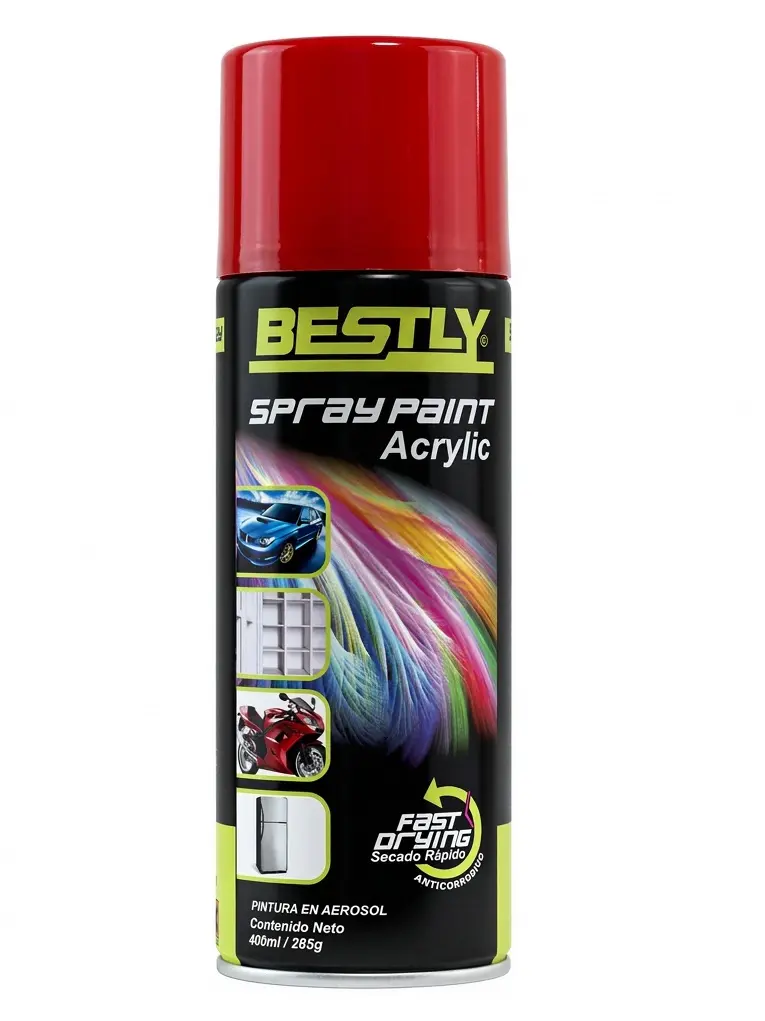 SPRAY AERESOL ESMALTE COLOR ROJO BRILLANTE DE 400 ML REF. BLY-400-6 / 968623  MARCA BESTLY
