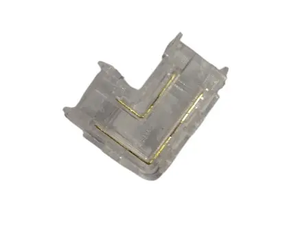 ACCESORIO / UNION / CONECTOR DE CONTINUIDAD TIPO L P/ CINTA COB 110 V TRANSP. REF.LUM- OB2-P8L LUMIND