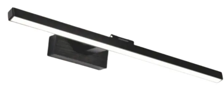 LAMPARA LINEAL DIFUSA 11W 90-240V 3000K IP20 400X210X50MM EPISTAR NEGRO P/BAÑO REF. LUM-699 MARCA LUMIND