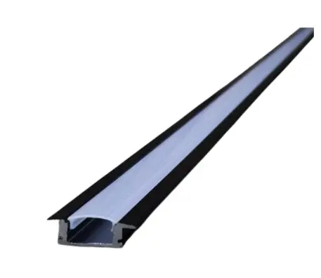 PERFIL DE ALUMINIO ULTRA PLANO 2.2 X 0.6CM X 3MTS COLOR NEGRO REF. LUM-1134-2 MARCA LUMIND