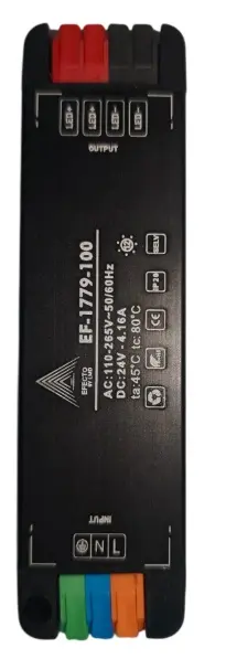 TRANSFORMADOR/ DRIVER DE ENERGIA / FUENTE DE PODER 24V 100W IP20 ULTRA THIN C/NEGRO REF. EF-1779-100 EFECTO